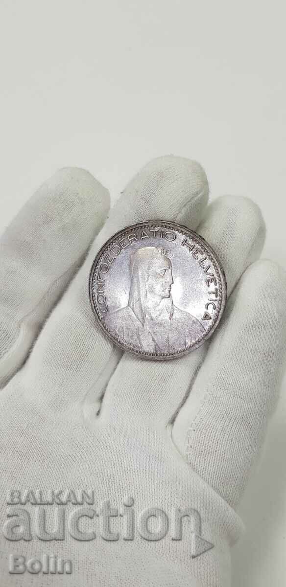 Rare silver 5 franc coin 1923 - In Switzerland - 6 Rare silver 5 franc coin 1923 - In Switzerland - 6