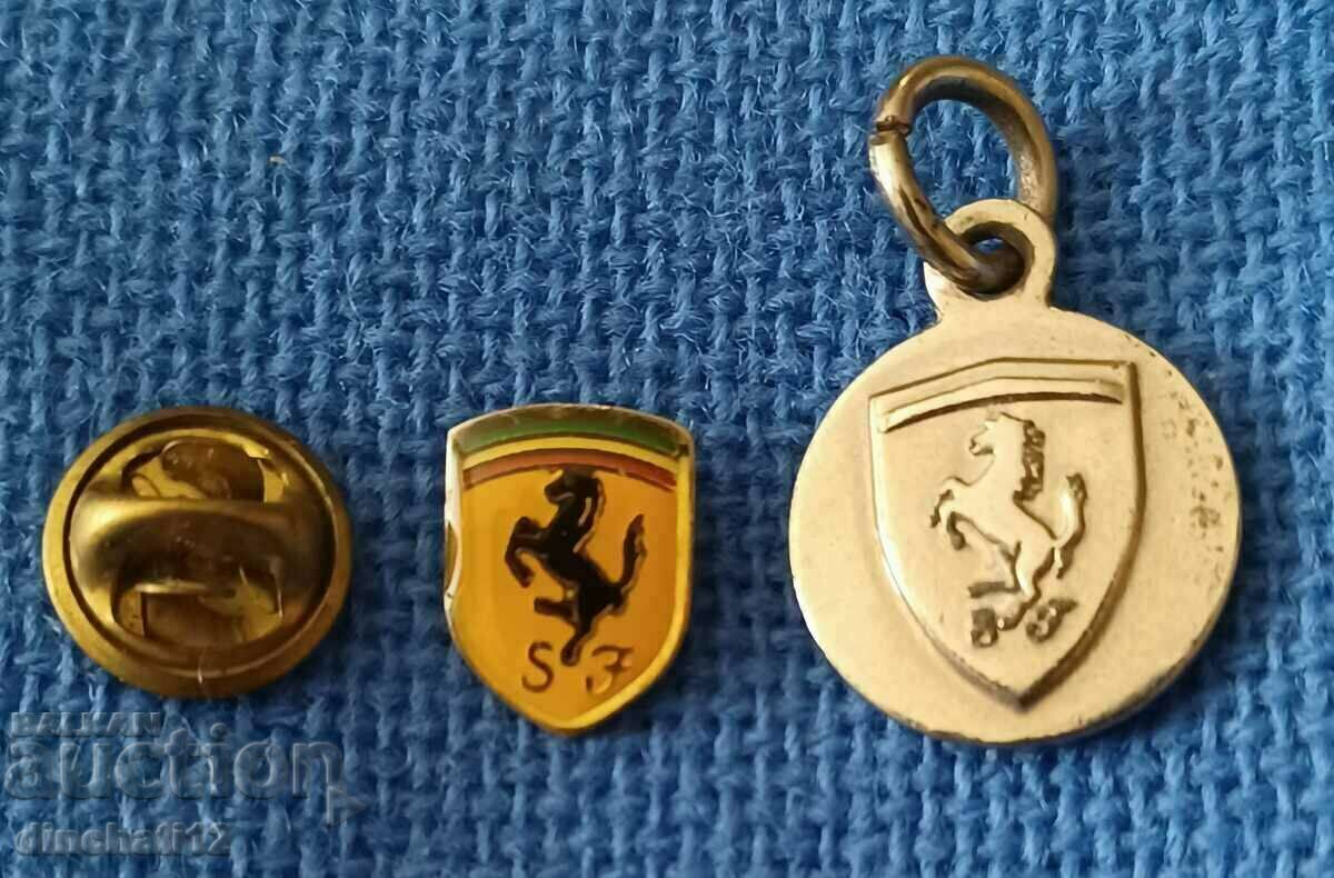 Ferrari Shell badge and locket. Auto Moto