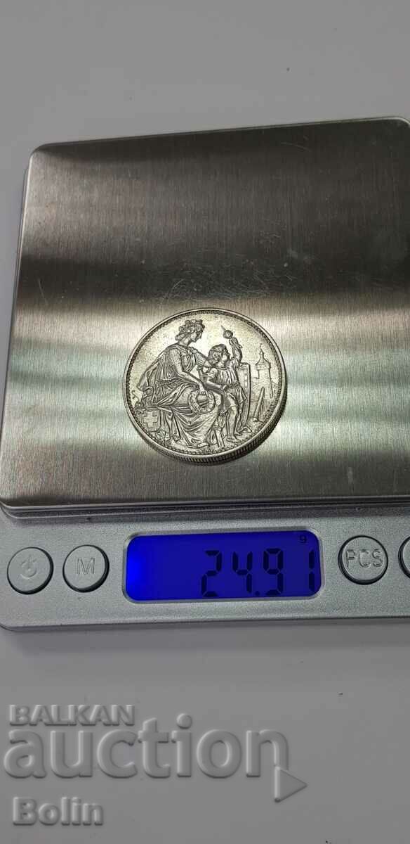 Very rare silver 5 franc coin 1865 - Switzerland - 6 Very rare silver 5 franc coin 1865 - Switzerland - 6