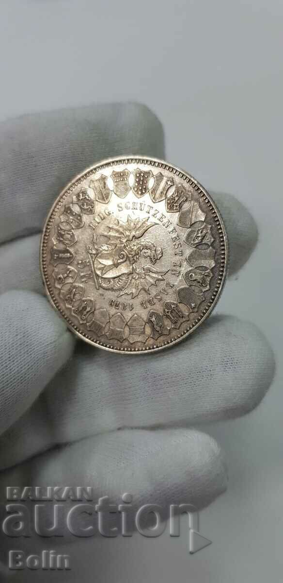 Παράδοση Πολύ σπάνιο ασημένιο νόμισμα 5 φράγκων 1879 - Ελβετία Παράδοση Πολύ σπάνιο ασημένιο νόμισμα 5 φράγκων 1879 - Ελβετία