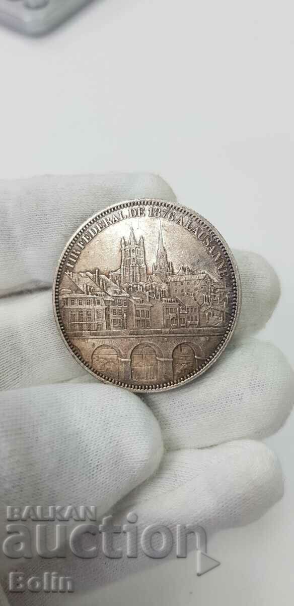 Very rare silver coin 5 francs 1836-1876. - Switzerland with price 430.00 BGN | € 219.86 Very rare silver coin 5 francs 1836-1876. - Switzerland with price 430.00 BGN | € 219.86