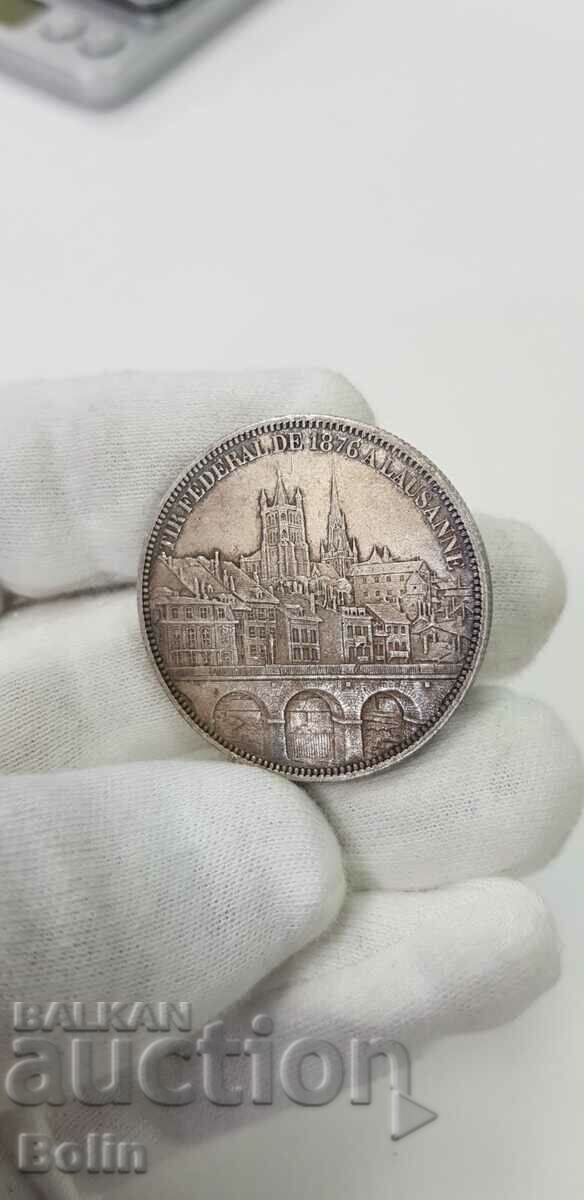 Very rare silver coin 5 francs 1836-1876. - Switzerland - 6 Very rare silver coin 5 francs 1836-1876. - Switzerland - 6
