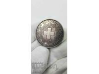 Very rare silver 5 franc coin 1861 - Switzerland