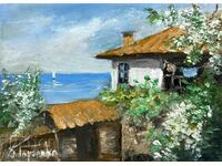 Denitsa Garelova oil on canvas 13/18 "On the shore of happiness"