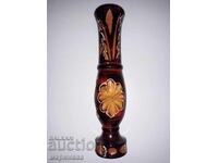 OLD VASE. WOOD CARVING