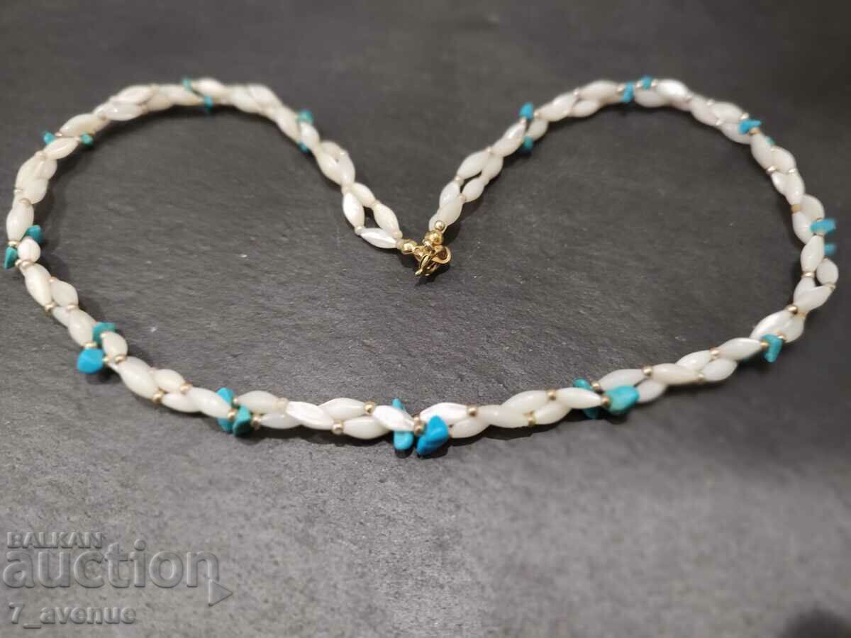 NECKLACE, necklace, mother of pearl and turquoise jewelry, 10/29/24 with price 99.00 BGN | € 50.62