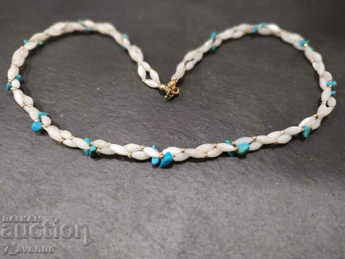 Delivery of NECKLACE, necklace, mother of pearl and turquoise jewelry, 10/29/24