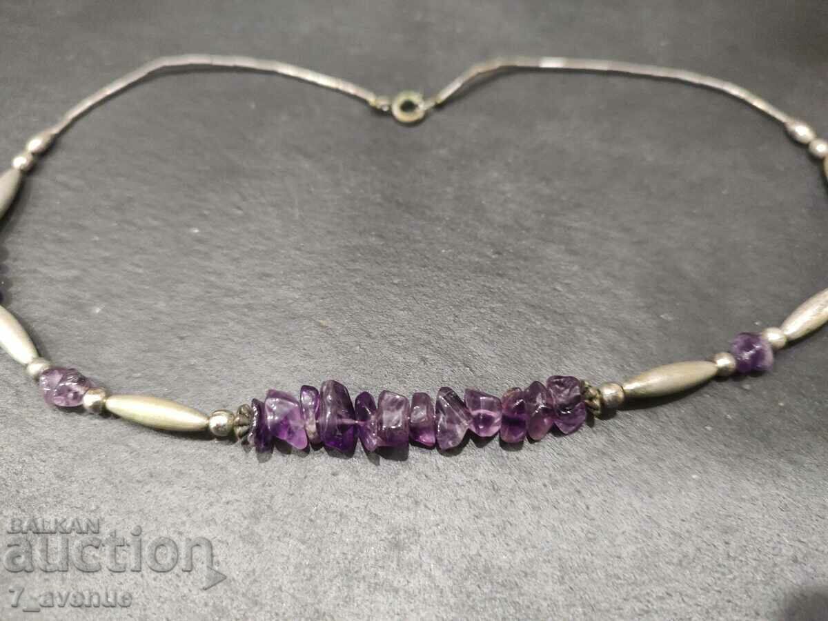 КОЛИЕ, гердан, накит, аметист и вероятно сребро 29.10.24 с цена 99.00 лв. | € 50.62 КОЛИЕ, гердан, накит, аметист и вероятно сребро 29.10.24 с цена 99.00 лв. | € 50.62