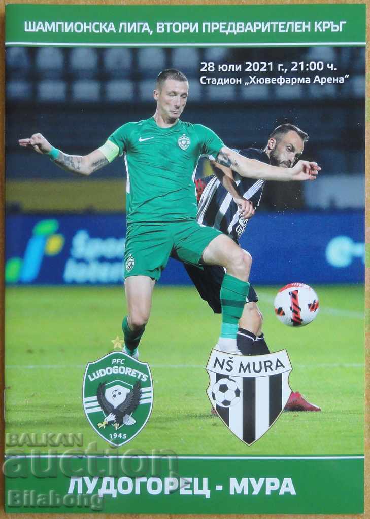 Program de fotbal Ludogorets - Mura, Liga Campionilor 2021