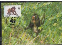 Ταχυδρομική κάρτα Max FDC MONKEYS PRIMATES WWF