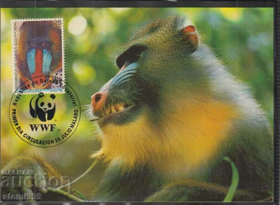 Postal Max Card FDC MONKEYS PRIMATES WWF