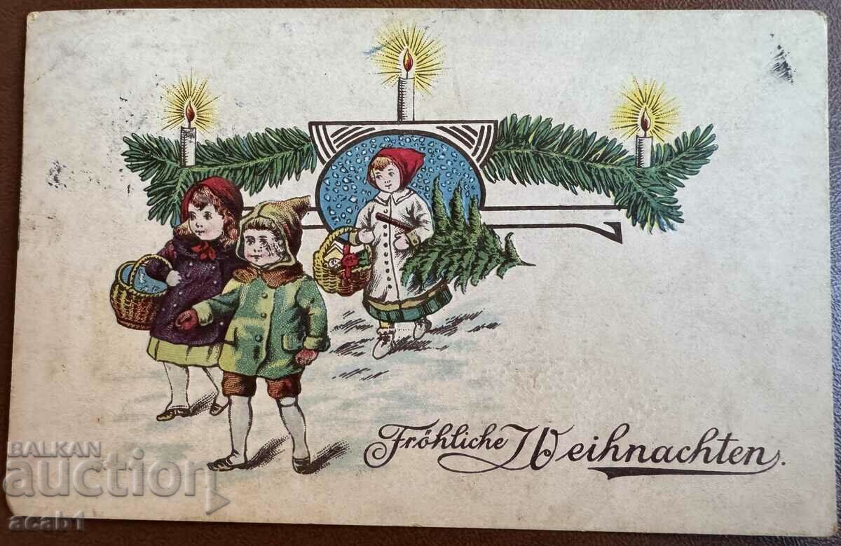 Postcard Embossed Christmas 1914