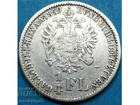 Austria 1/4 florin 1859 A - Vienna Franz Joseph silver Patina