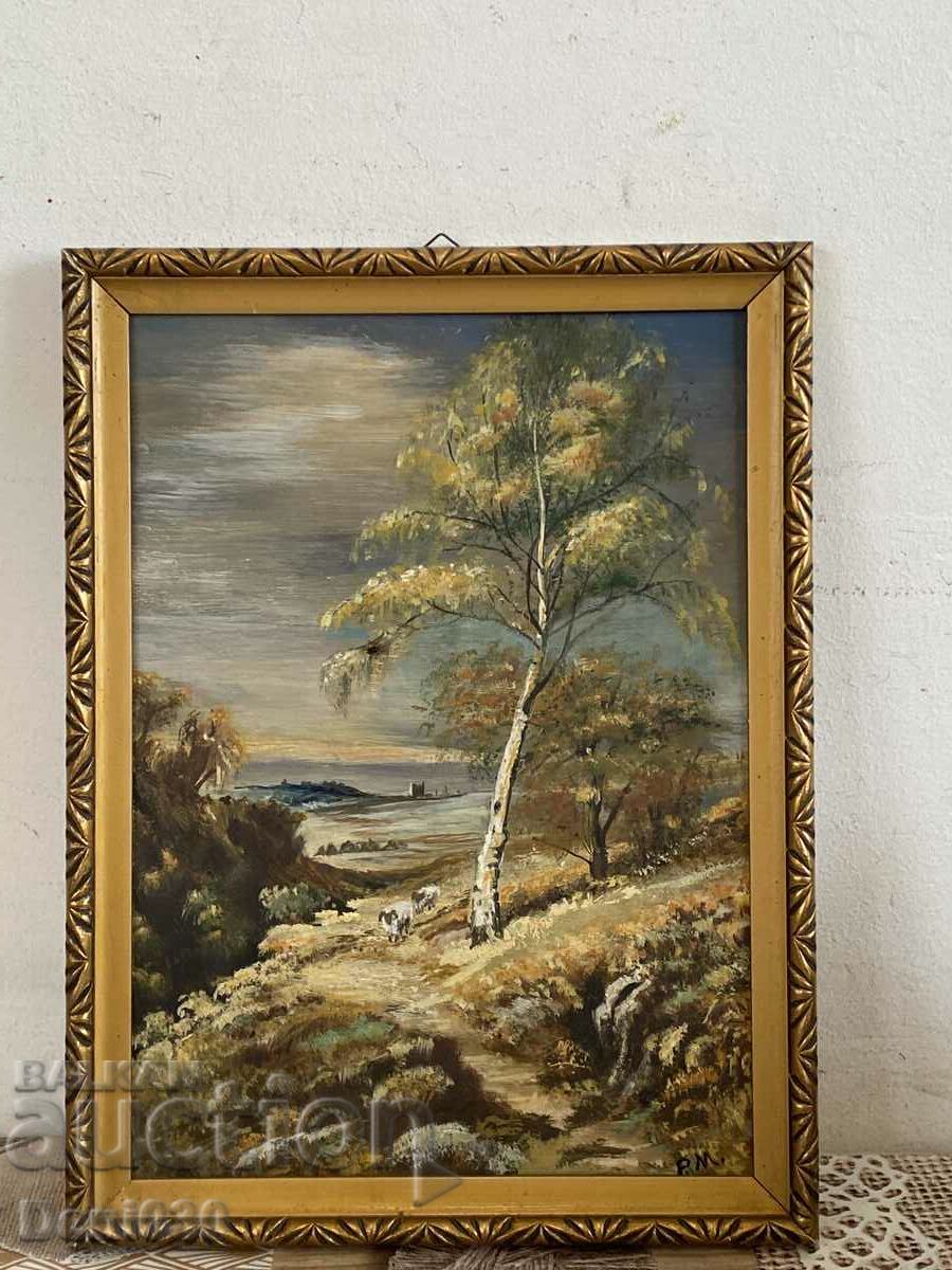 Beautiful original oil on wood painting