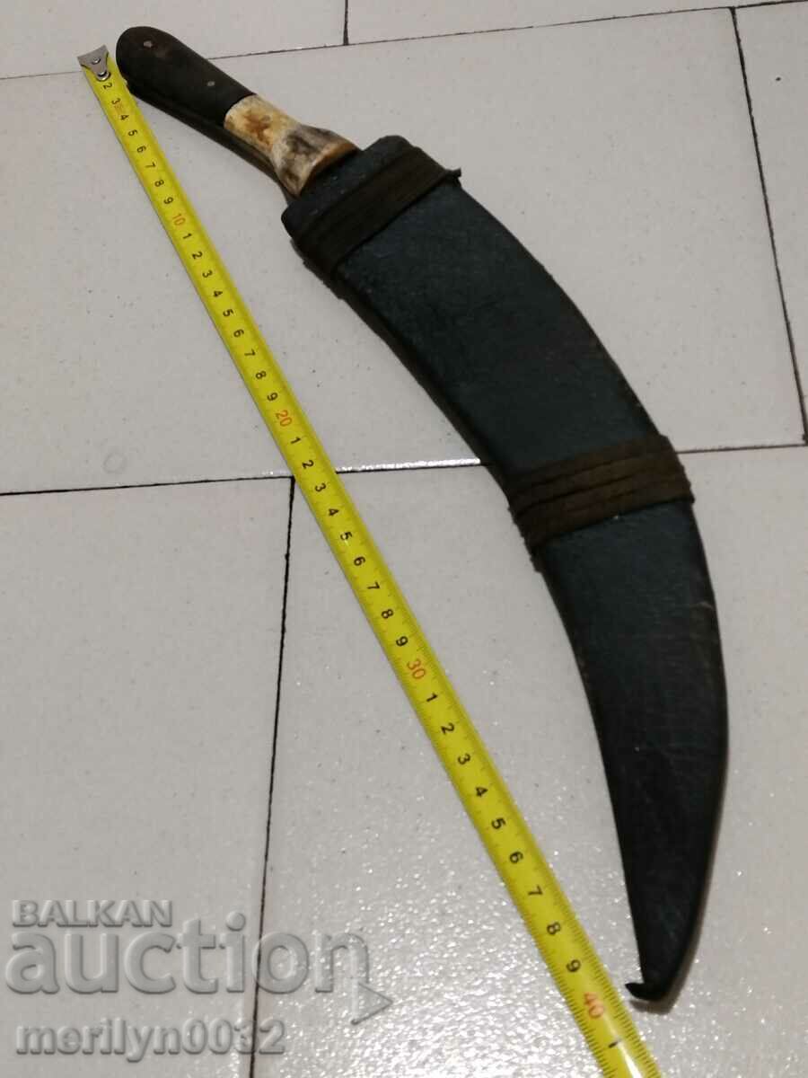 Old knife with kanya hanjar akulak blade - 5 Old knife with kanya hanjar akulak blade - 5