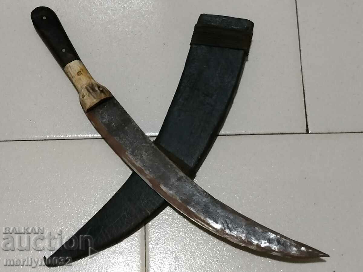 Old knife with kanya hanjar akulak blade