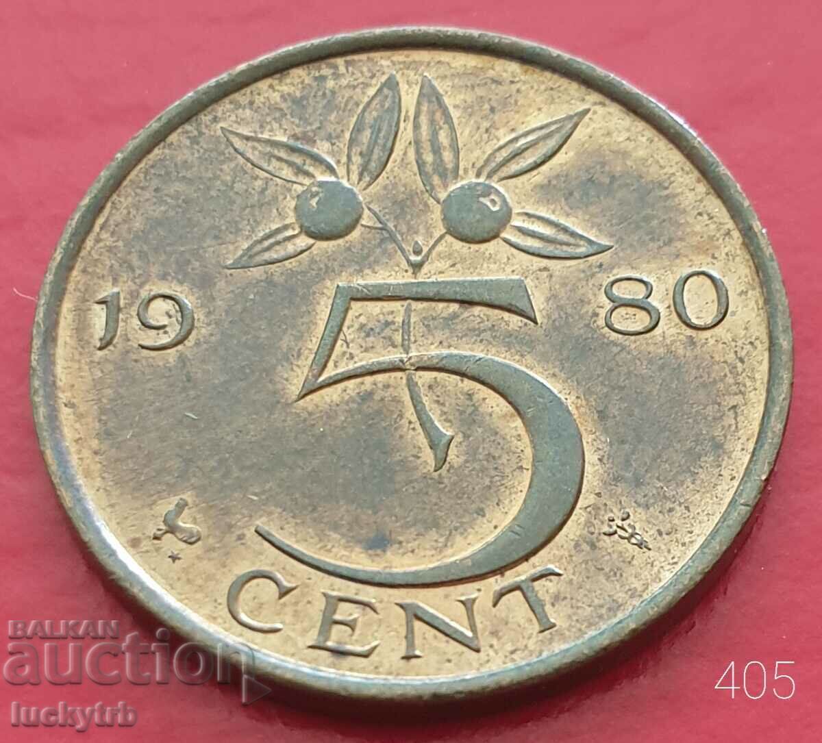 5 cenți 1980 - Țările de Jos