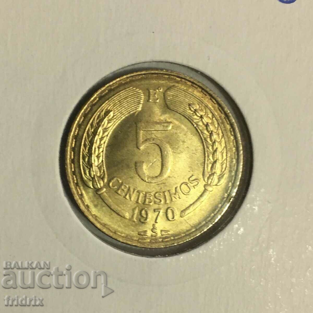 Чили 5 чентесимос 1970   / Chile 5 centesimos МА