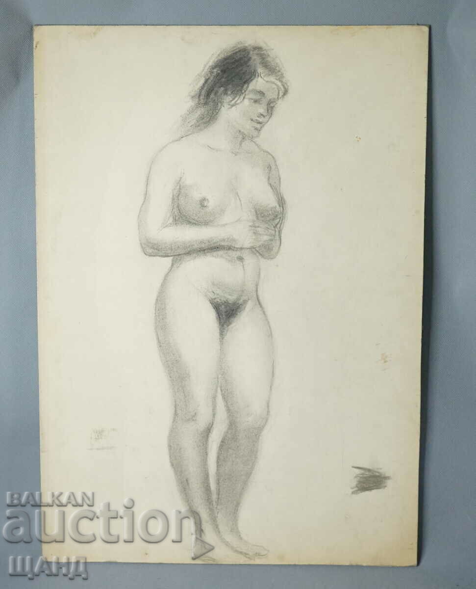 Old Master desen creion erotic nud corp feminin