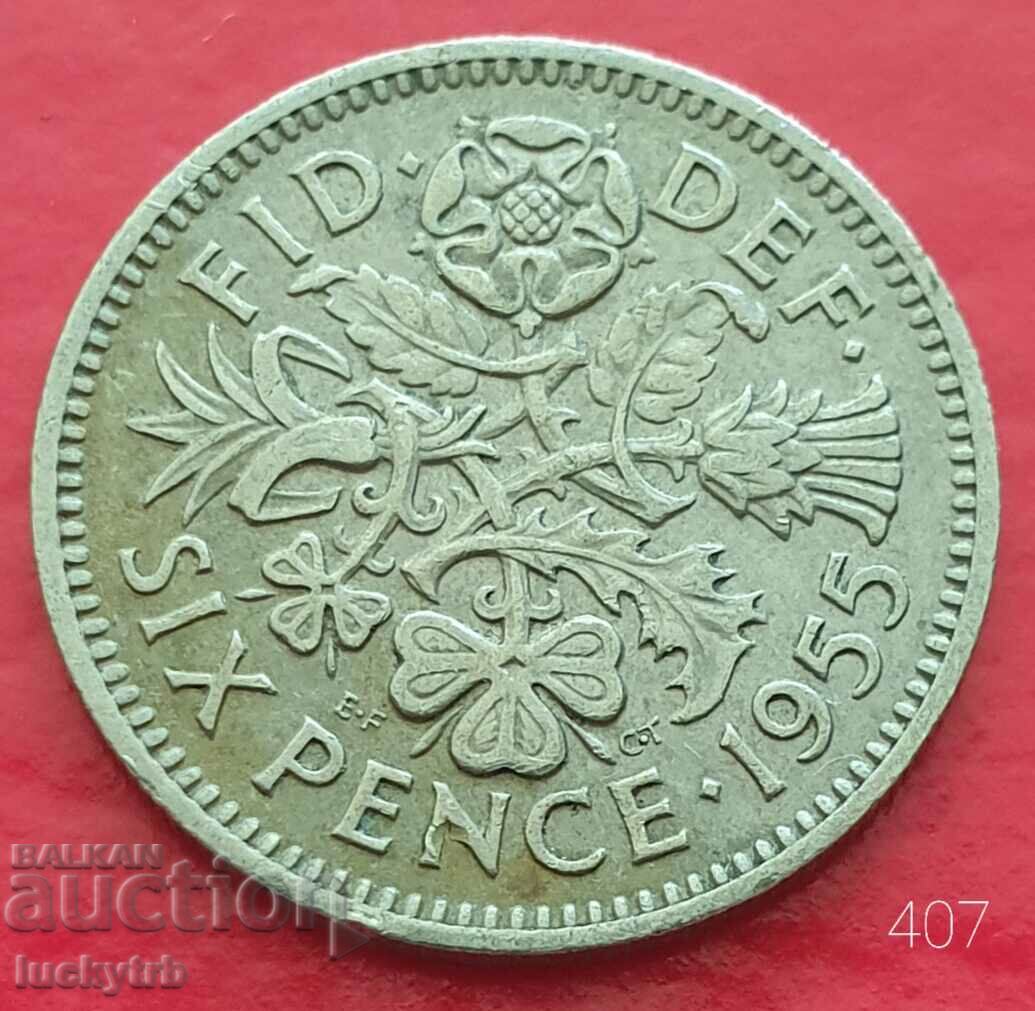 6 pence 1955 - Marea Britanie