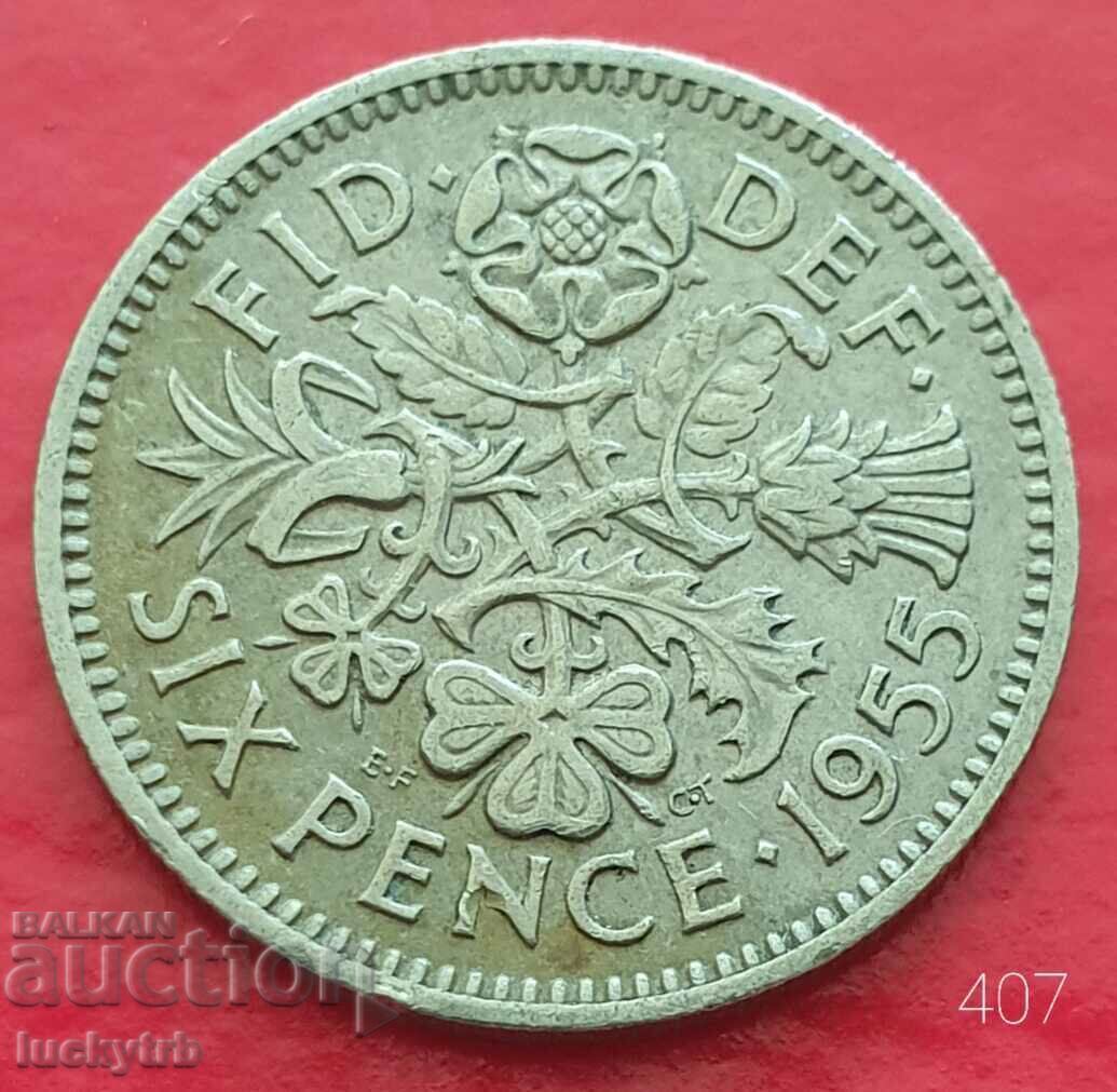 6 pence 1955 - Great Britain 6 pence 1955 - Great Britain