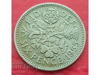 6 pence 1955 - Marea Britanie