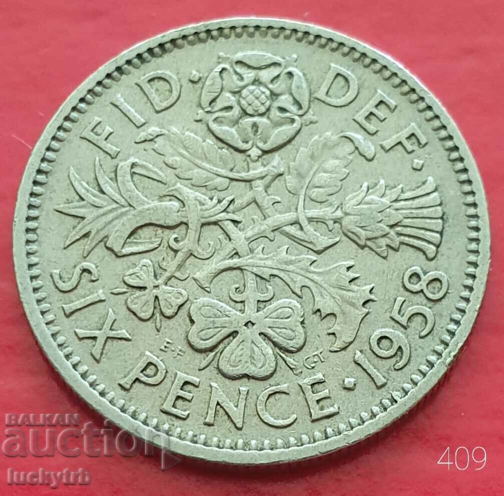 6 pence 1958 - Marea Britanie