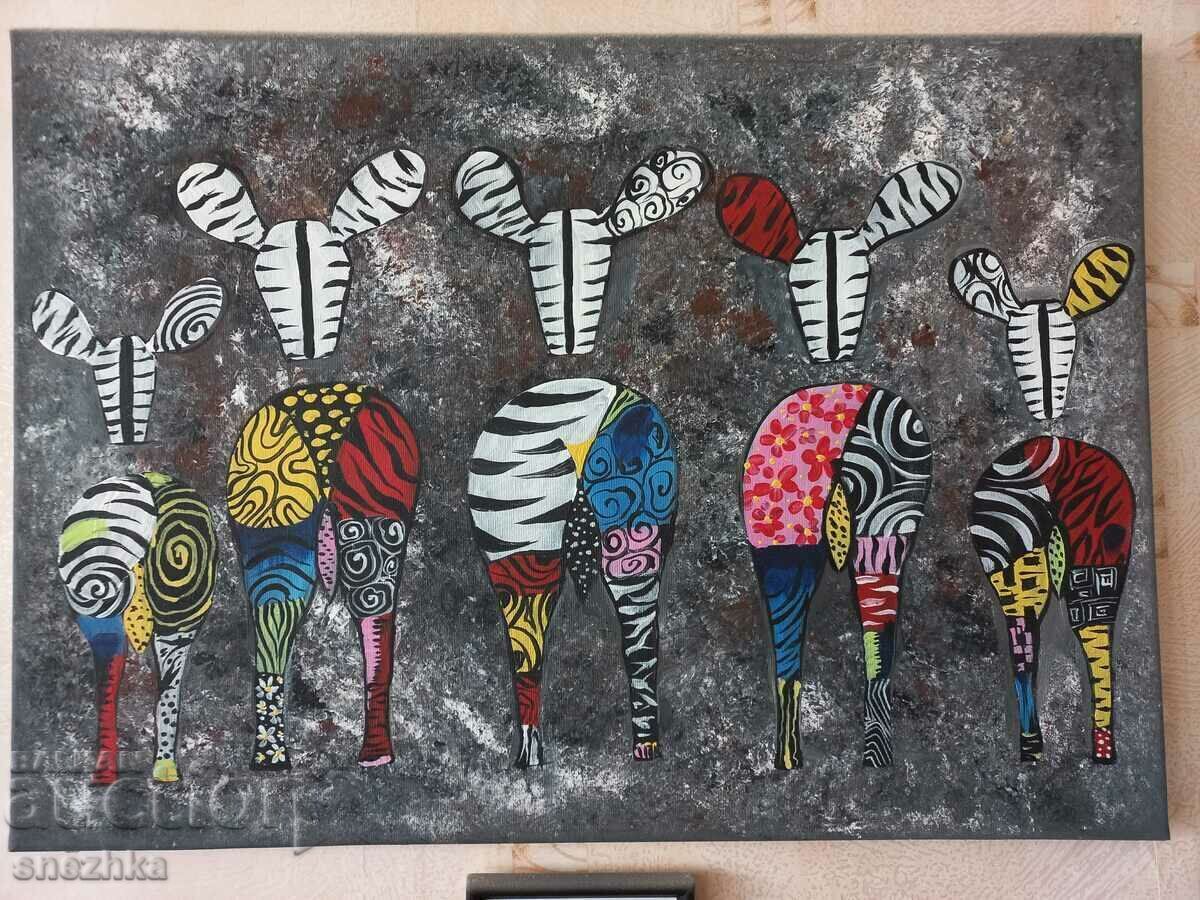 painting "Zebra" canvas 70/51 cm with price 120.00 BGN | € 61.36 painting "Zebra" canvas 70/51 cm with price 120.00 BGN | € 61.36