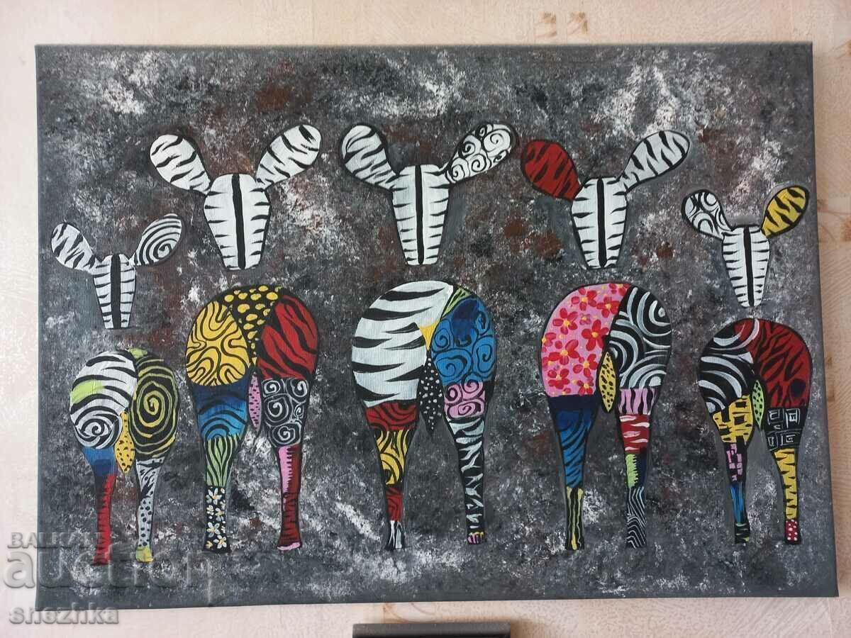 painting "Zebra" canvas 70/51 cm painting "Zebra" canvas 70/51 cm