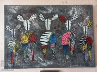 painting "Zebra" canvas 70/51 cm