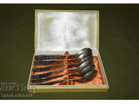 Set of six small silver-plated spoons