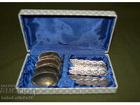 Set of six small silver-plated spoons