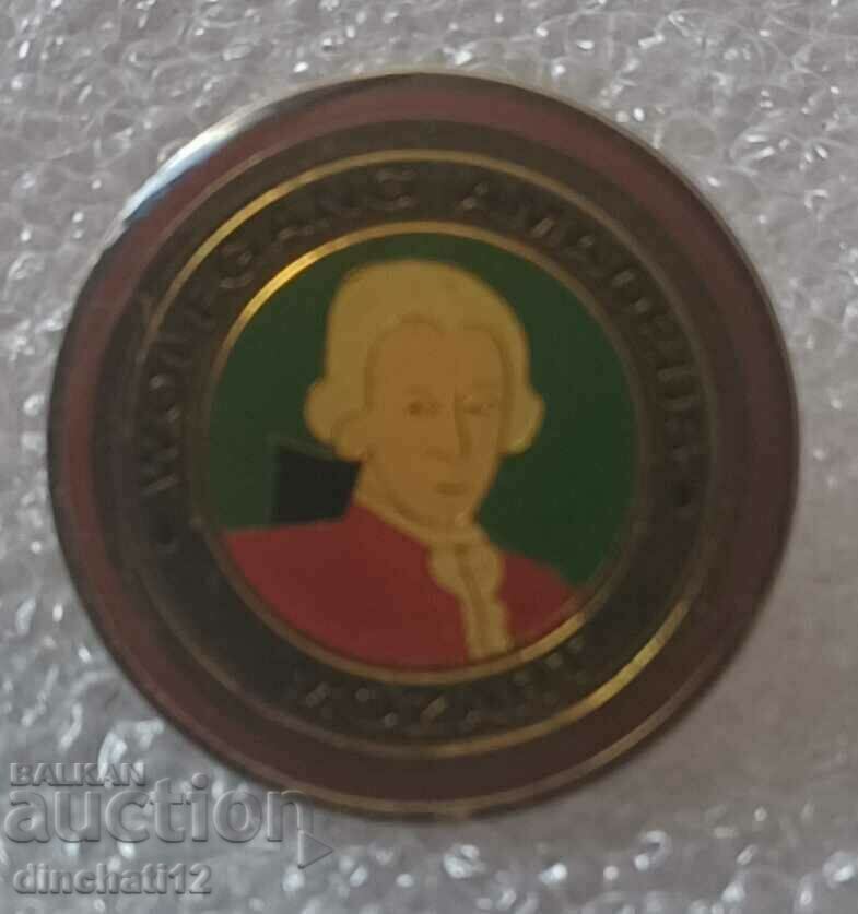 Insigna. Wolfgang Amadeus Mozart. Mozart cu preț 10.00 BGN | € 5.11 Insigna. Wolfgang Amadeus Mozart. Mozart cu preț 10.00 BGN | € 5.11