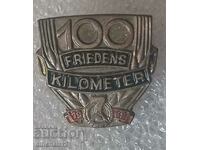 Insigna. 100 Friedens Kilometru. DDR Abzeichen