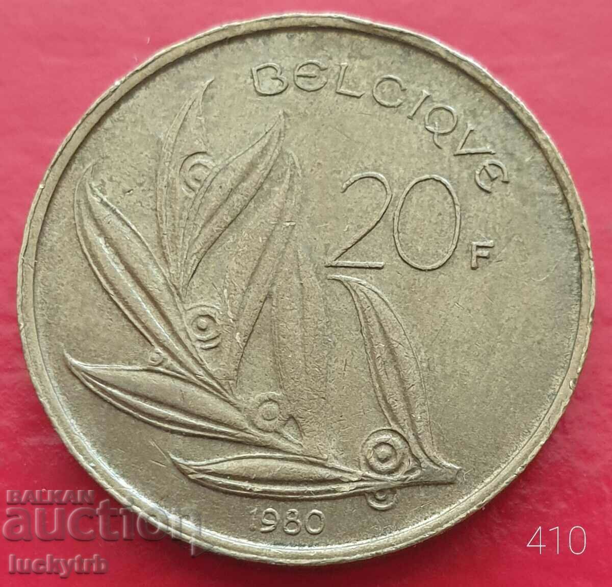 20 franci 1980 - Belgia - Legendă în franceză