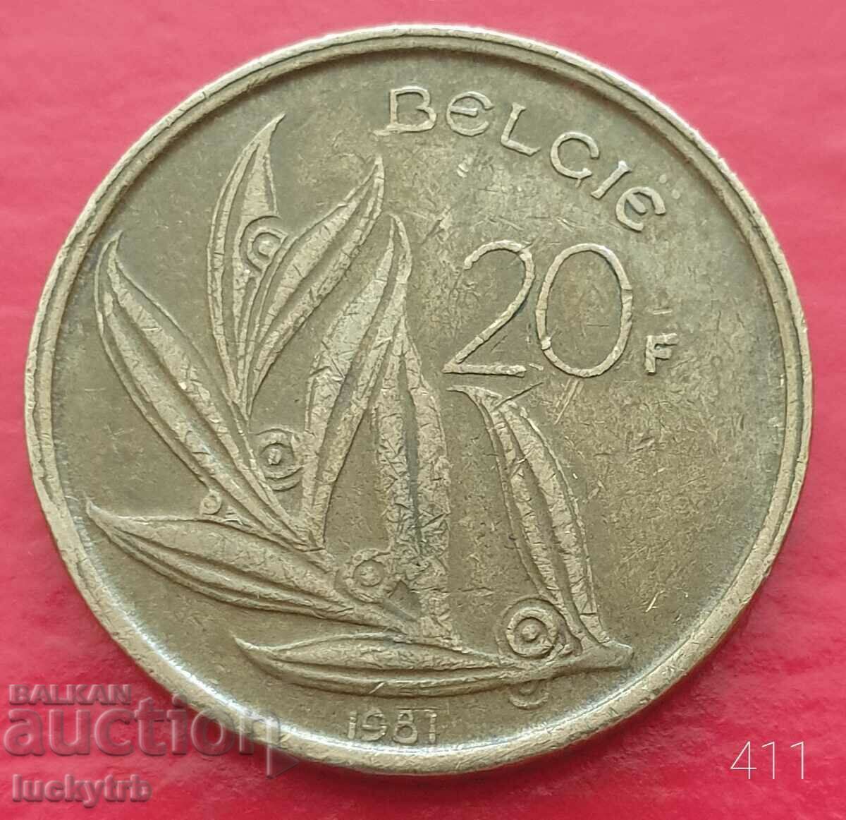 20 Francs 1981 - Belgium - Legend in Dutch