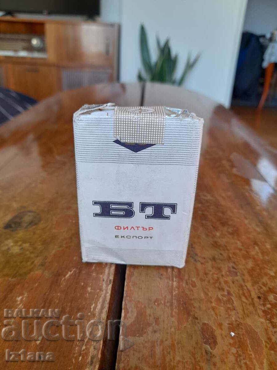 An old pack of BT cigarettes