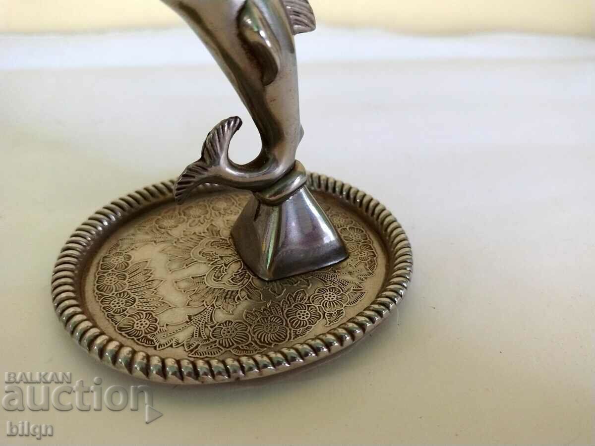 Auction Old Silver Plated Dolphin Figurine Auction Old Silver Plated Dolphin Figurine