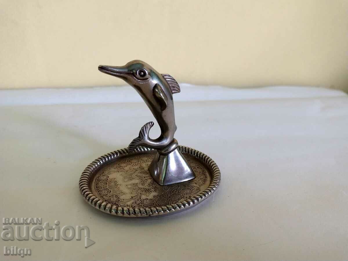 Old Silver Plated Dolphin Figurine Old Silver Plated Dolphin Figurine
