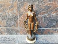 Statuetă veche,Figură,Sculptură Femeie nudă,Corp,Erotic