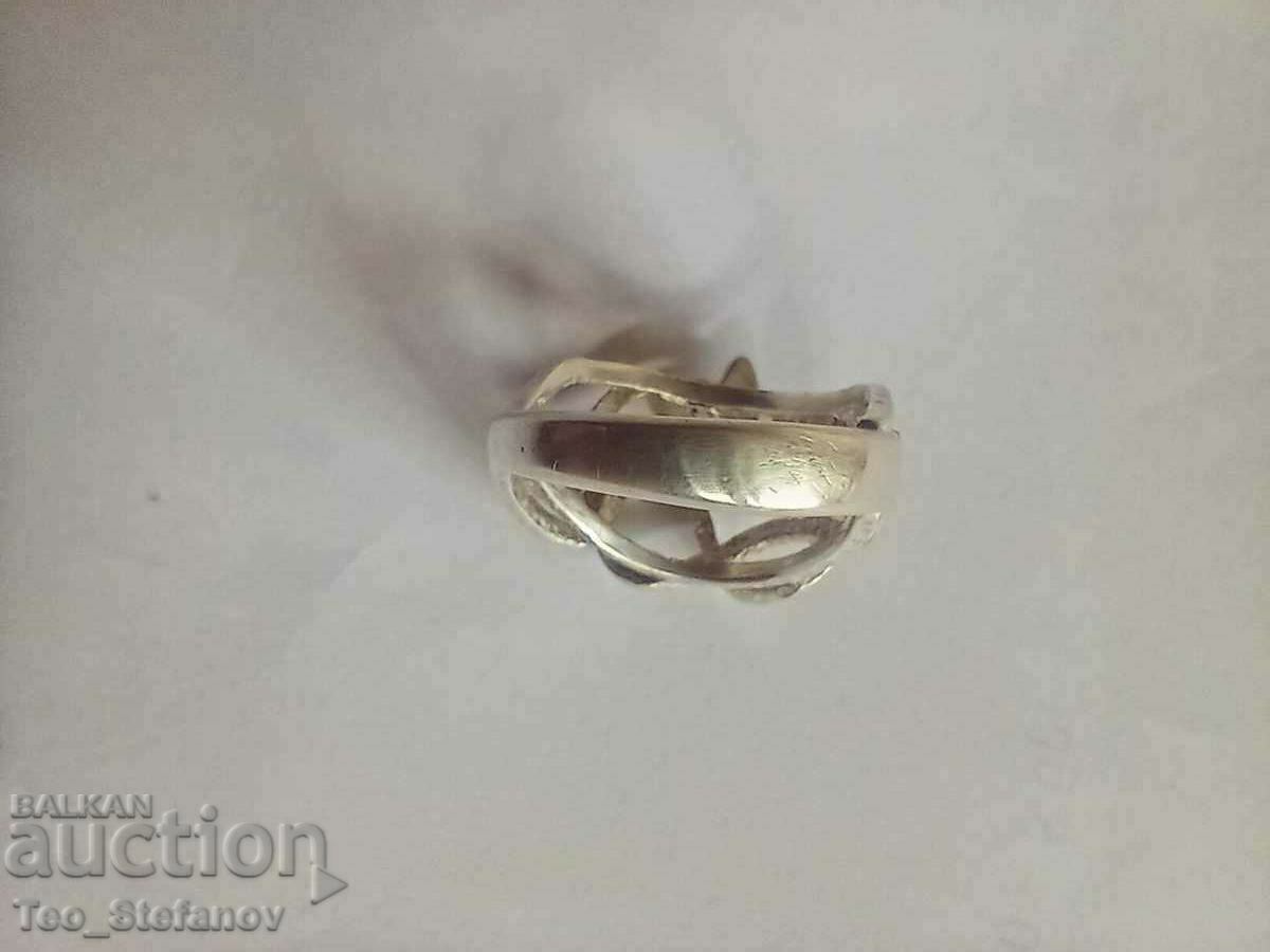 Silver ring with marking - 5