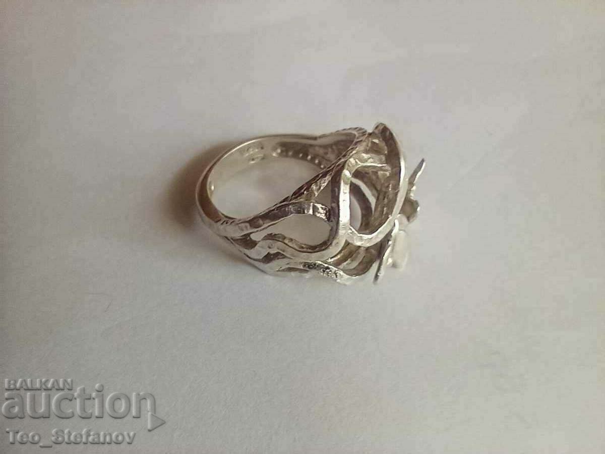 Silver ring with marking - 6
