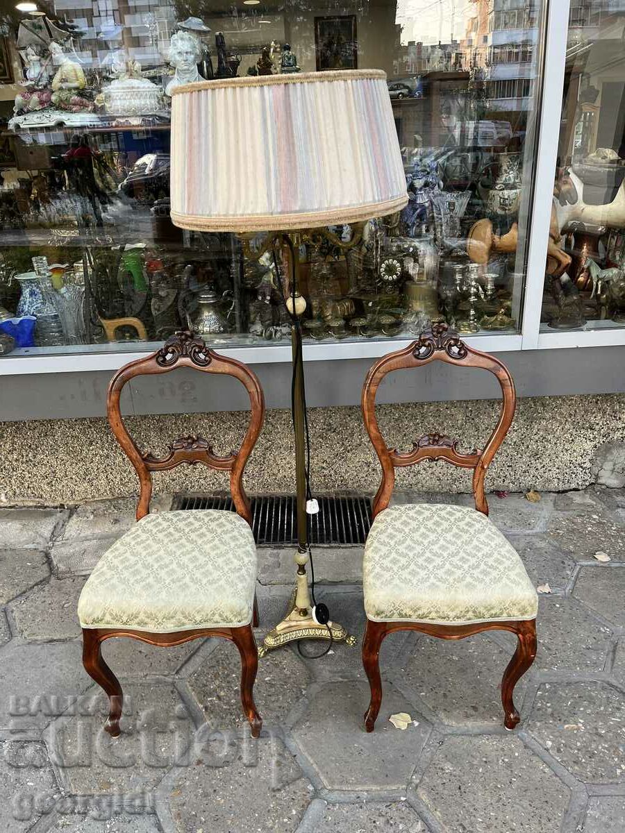 Old wooden chairs with carvings. #6021