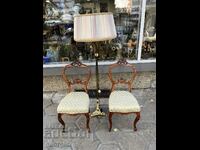 Old wooden chairs with carvings. #6021