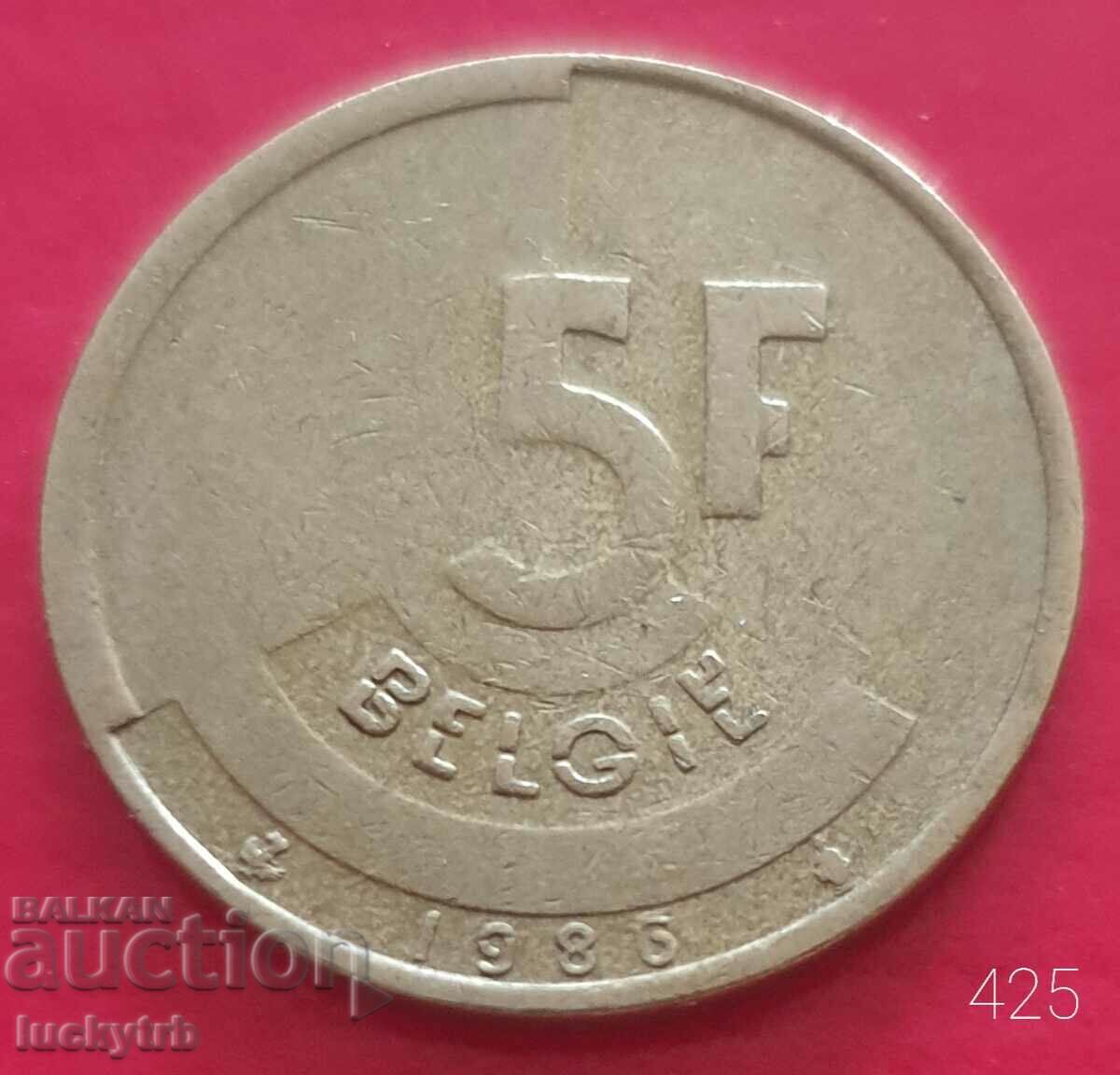 5 Franci 1986 - Belgia - Legendă în olandeză