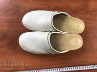 MEDICAL Clog WOOD LEATHER No. 44 FOR DOCTORS