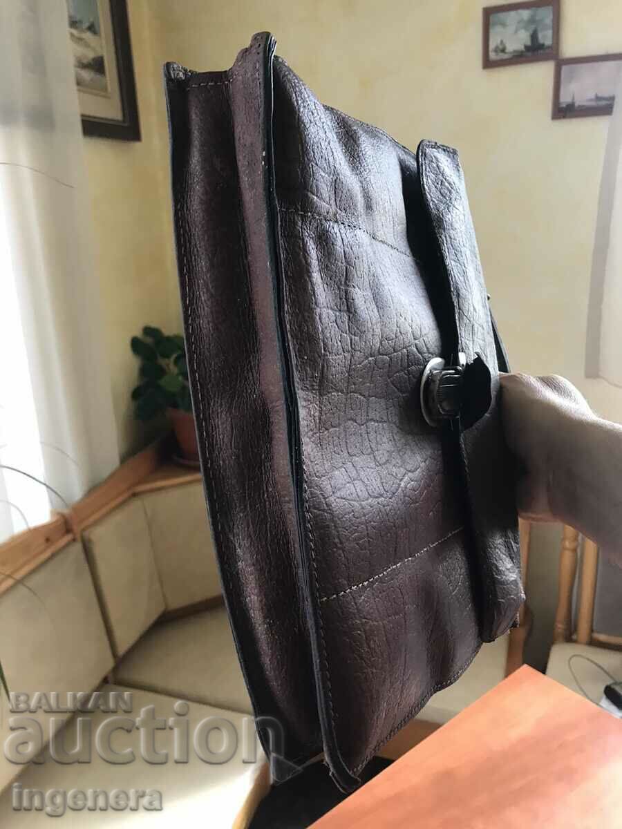 BAG LEATHER ANTIQUE EARLY SOCIAL SCHOLAR BAG - 5