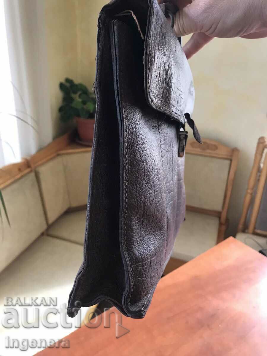 BAG LEATHER ANTIQUE EARLY SOCIAL SCHOLAR BAG - 6