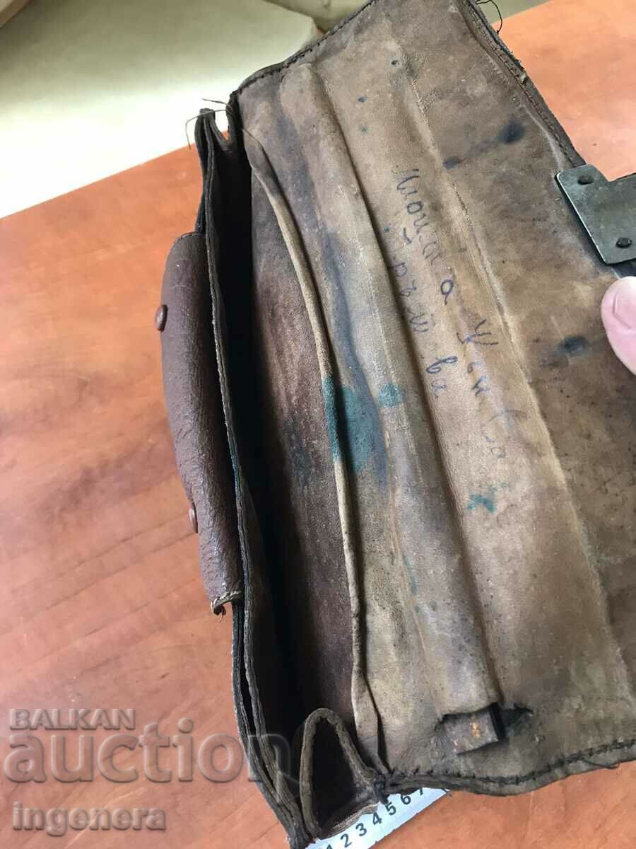 BAG LEATHER ANTIQUE EARLY SOCIAL SCHOLAR BAG - 7