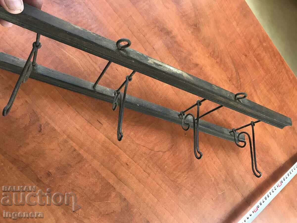 Auction HANGER HANGER WOOD METAL SLIDING ANTIQUE Auction HANGER HANGER WOOD METAL SLIDING ANTIQUE